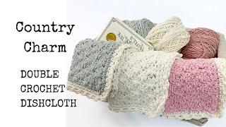 Quick and Easy Double Crochet Dishcloth Tutorial - Free Crochet Pattern on Blog