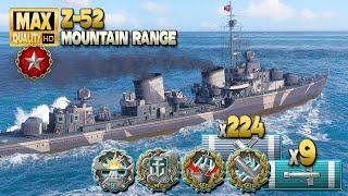 Destroyer Z-52 destroys 100% in ranked battle - World of Warships