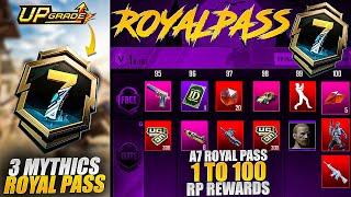 A7 Royal Pass 1 To 100 Rp Rewards | A7 Mythic Outfits | Upgradable Gun Skin 50 Rp |PUBGM