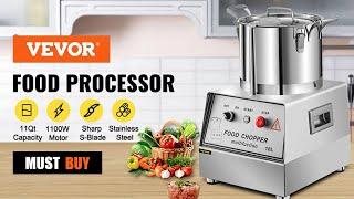 VEVOR Stainless Steel Commercial Grade Food Processor High Output Kitchen Fritter with Wheels