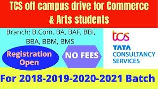 TCS BPS off-campus drive 2021 for Commerce, Arts students | TCS Recruitment 2021 | Career Cloud