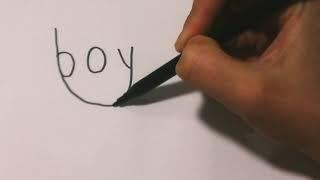 Как Нарисовать Рисунок из Слова BOY| Рисунки из Слов|Рисунки Быстро и Легко|Art TV