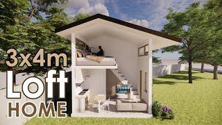 Tiny Loft House  3x4 meters |  Floor Plan | Tiny Living