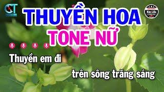 Karaoke Thuyền Hoa Tone Nữ | Nhạc Sống Mới | Karaoke Kim Liễu