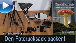 den Fotorucksack packen für Wald- und Pilzfotografie (Pilze als Kunstwerk II)