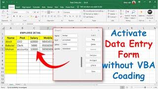 Activate Automatic Data Entry Form in Excel | Excel Data Entry Tricks | Data Entry Form in Excel