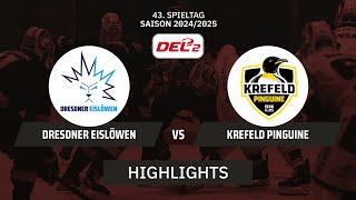 DEL2: Dresdner Eislöwen vs. Krefeld Pinguine I Highlights - 43. Spieltag | SDTV Eishockey