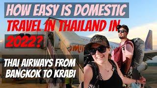 flying THAI AIRWAYS from BANGKOK to KRABI | Latest UPDATE on Domestic Travel | Thailand