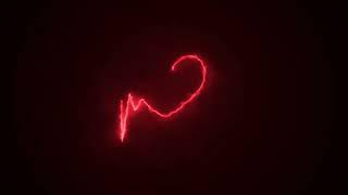 Glowing Red heartbeat pulse line Animation | 4K | FREE TO USE