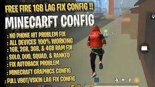 FREE FIRE MINECRAFT GRAPHICS VBOT CONFIG FILE| 100% LAG FIX | FF MINECRAFT GRAPHICS CONFIG 1GB 2GB