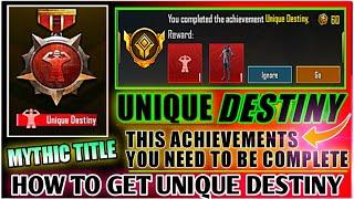 Easyway To get (UNIQUE DESTINY) TITLE | How To Get UNIQUE Destiny Title in PUBG Mobile