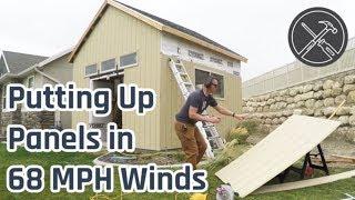 Putting Up Panels In 68 mph Winds