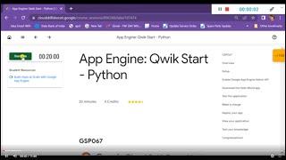 App Engine: Qwik Start - Python | Qwiklabs [GSP067]