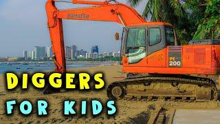 Fun With DIGGERS IN ACTION  Diggers At Work, Diggers For Kids | Excavator TV