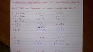 Converting Fractions and Decimals to Hours, Minutes and Seconds (By Calculator)