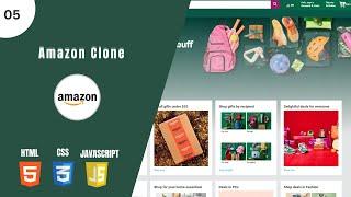 Amazon website clone using HTML CSS & JavaScript for beginners | Part - 05 | e-commerce website