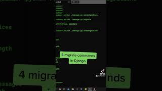 4 migrate commands in Django #django #python #code #tips #tricks #programming