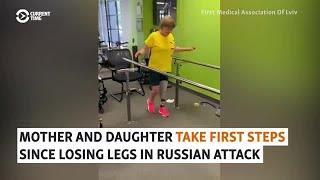 Ukrainian Mother And Daughter Both Learn To Use Prosthetic Legs