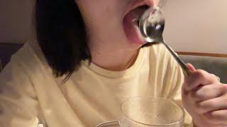 Asmr | licking ～mixue  | 舔勺子吃珍珠奶茶