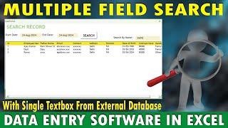 How to Search a Multiple Field with One textbox from External Database from Excel Vba