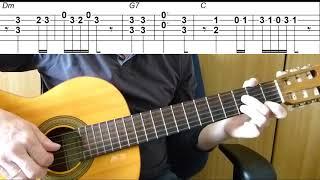 Guitar lesson - Hungarian Dance No. 5 - Brahms - Easy Guitar melody tutorial + TAB