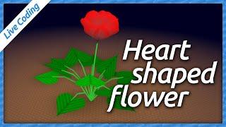 A 3D heart-shaped flower with #CSS - Valentine's Day special live coding session.