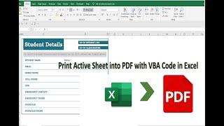 How to Print Active Sheet into PDF with VBA Code in Excel