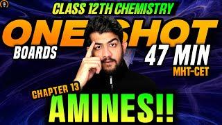 CH.13 AMINES ONE SHOT CHEMISTRY CLASS 12 HSC MH BOARD 12th hsc chemistry one shot HSC BOARD 2025