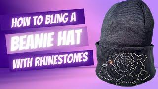 HOW TO BLING A BEANIE HAT WITH RHINESTONES | BEANIE HAT RHINESTONE TEMPLATE | CUT WITH CRICUT