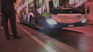 People boarding a bus