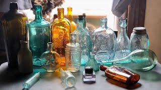 Antique Bottles of all Colors from Shupps Grove Bottle Show