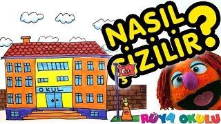 Okul Nasıl Çizilir? -  - Çocuklar İçin Resim Çizme - RÜYA OKULU