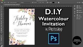 DIY Watercolour Wedding Invitation in Photoshop | How to create professional invitations