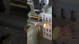 Lingrui CNC High Speed Fiber Laser Cutting Machine Cuts Steel Pipe #lasercutter  #cnc