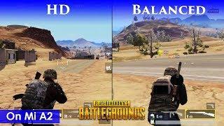 PUBG Mobile HD VS Balanced Graphics Test On Mi A2 | Xiaomi Mi A2 Pubg High vs Medium Gameplay