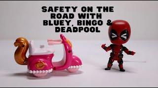 Safety on the road with Bluey, Bingo and Deadpool #Shorts