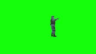 SWAT Dude pointing with green screen, animation, various angles