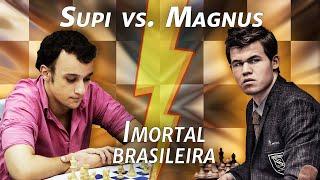 Supi Sacrifica a Dama contra Magnus Carlsen - A Imortal Brasileira - Luis Supi Vs Magnus Carlsen