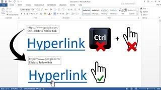 How to Disable Ctrl + Click to Follow Hyperlink In MS Word