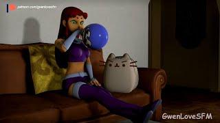 Starfire - The Balloon with Pusheen The Cat (SFM Animation)