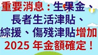 重要消息:2025年2月1日 |   最新生果金、長者生活津貼、綜援、傷殘津貼增加  |  2025年最新金額確定及詳細列表!!!!!