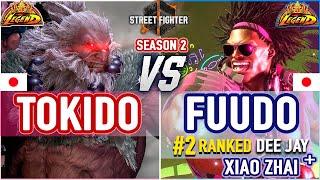 SF6  Tokido (Akuma) vs Fuudo (#2 Ranked Dee Jay) & XiaoZhai (Cammy)  SF6 High Level Gameplay