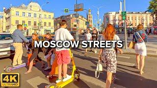 [4K]  Moscow Streets ️ Hermitage Garden, Petrovka Street, Stoleshnikov Lane | June 2022