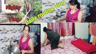 Nighty vlog  Evening Routine Bed cleaning//Indian house wife Cleaning vlog @jjvlogsareelovers