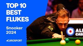 Top 10 Best Flukes 2024  Judd Trump, Kyren Wilson, John Higgins & MORE!  | Eurosport Snooker