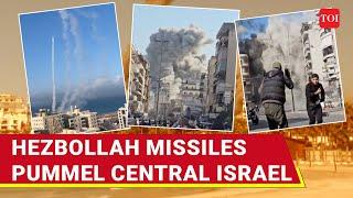 Central Israel Under Attack: Missiles Pummel Tel Aviv Suburbs; Hezbollah Bombs North | Watch