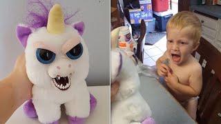 Toddler Freaks Out When Mom Shows Him Evil-Looking Unicorn Toy