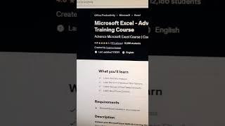 Microsoft Excel - Advance Level MS Excel Training Course - Udemy Free Course