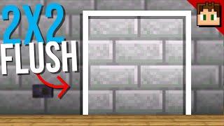 Minecraft Bedrock: 2x2 FLUSH HIDDEN DOOR Tutorial! 1.21