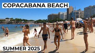 A Sunny Day at the Crowded Copacabana Beach, Rio de Janeiro, Brazil: Summer 2025